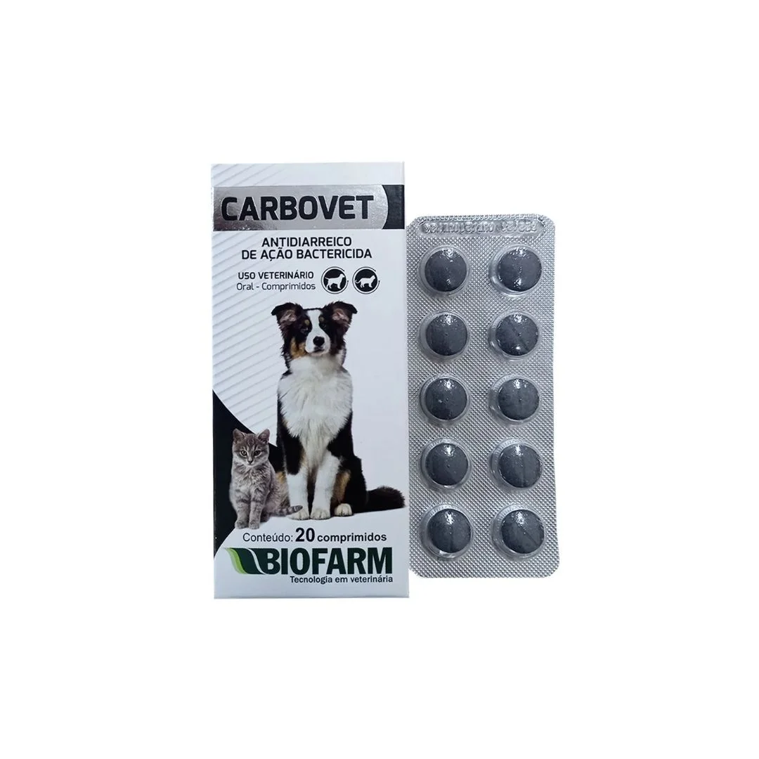 CARBOVET CÃES E GATOS 20 COMP. (CX.12)