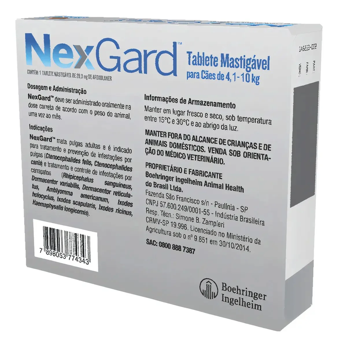 NEXGARD 3,00 G X1  (4,1 A 10 KG )