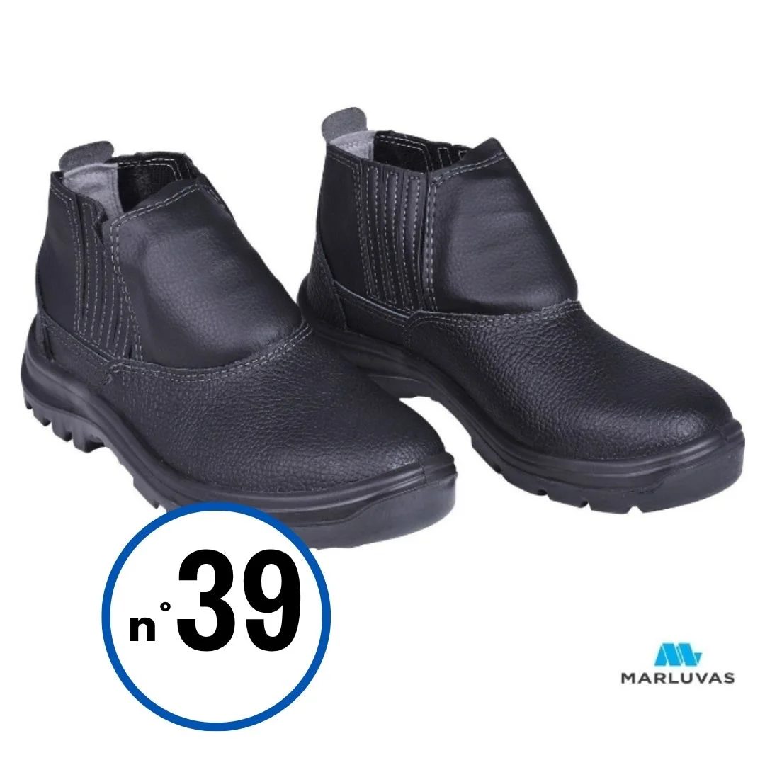 BOTA BC PVC COURO PRETO VULCAFLEX Nº 39