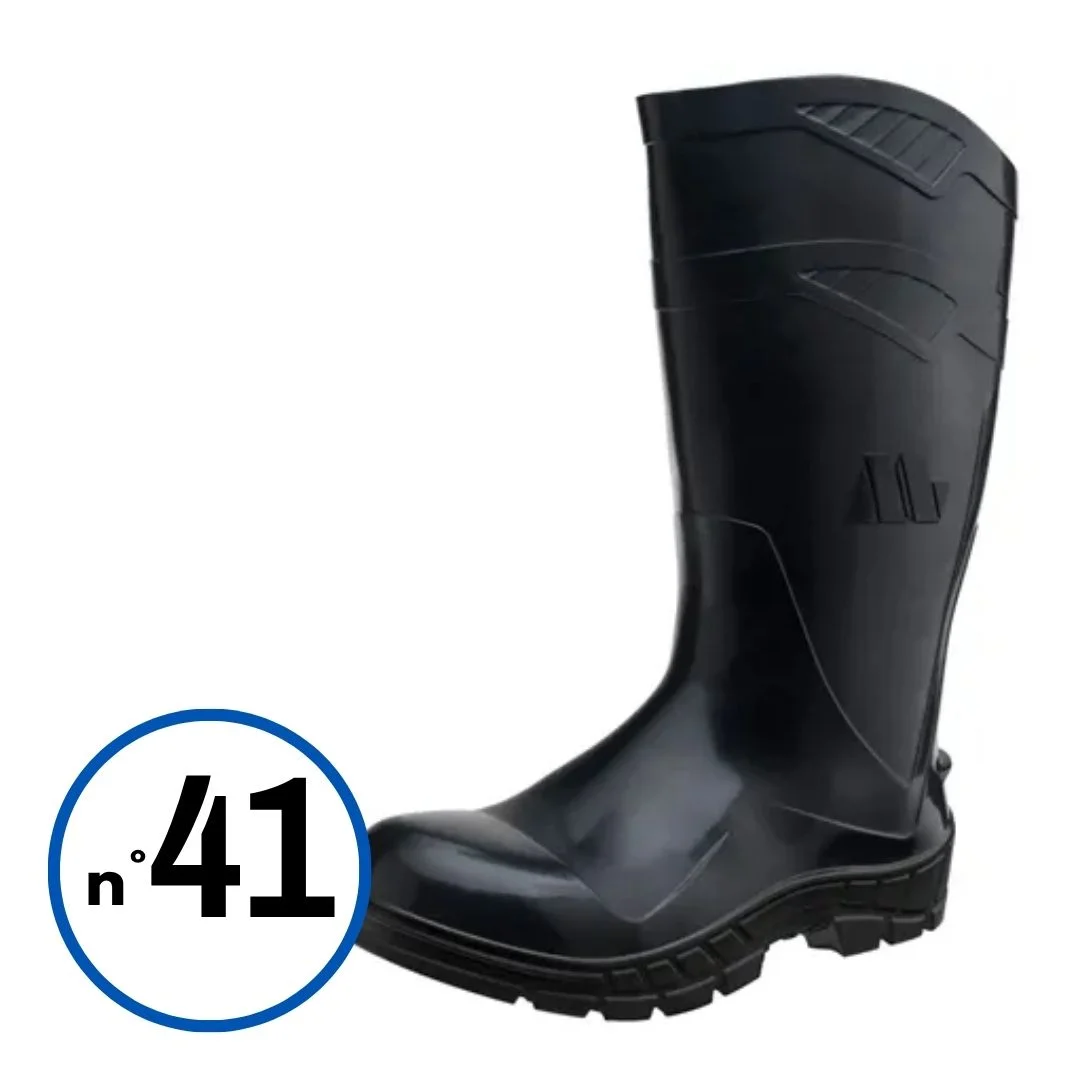 GALOCHA PVC C/ ALTO PRETA S/FORRO Nº 41