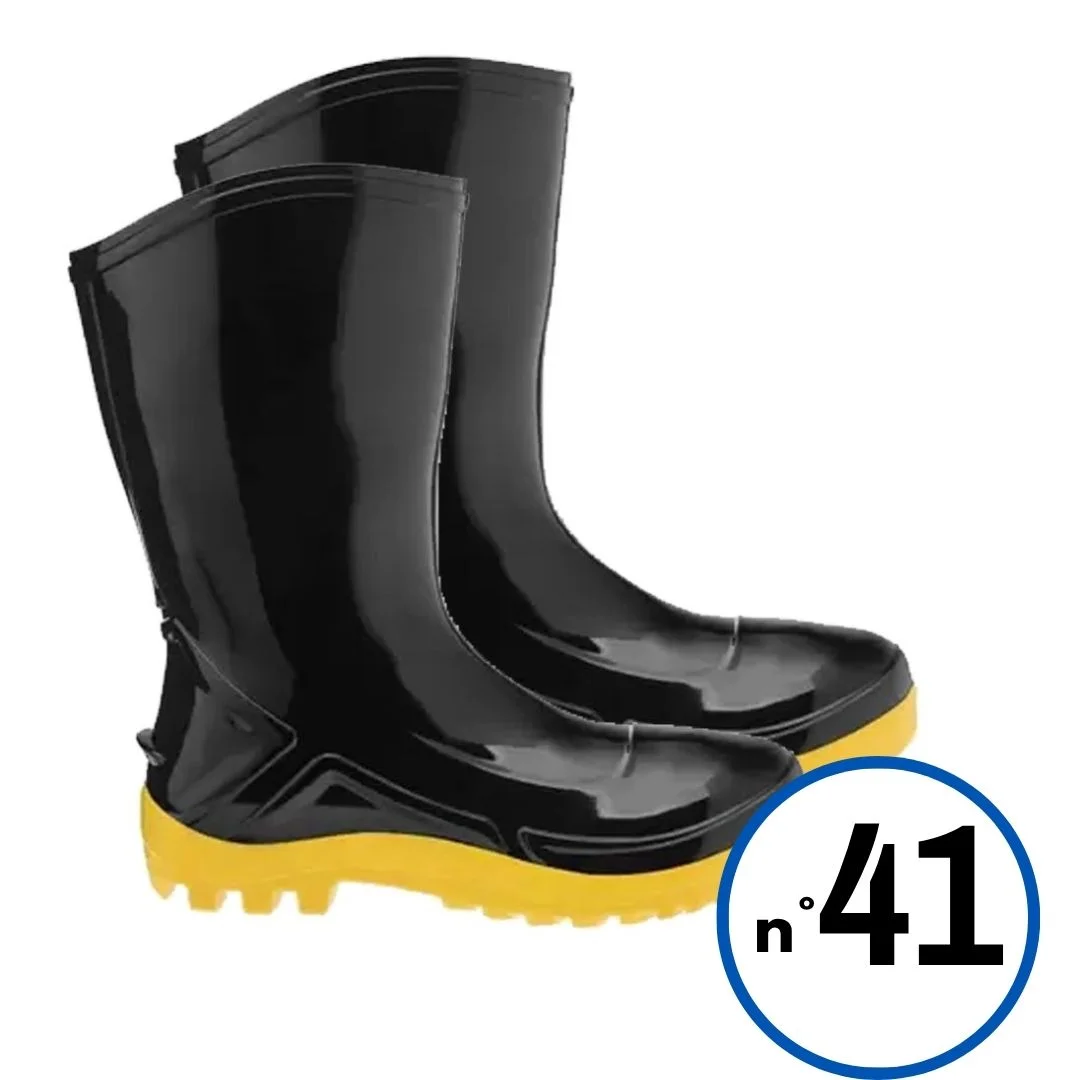 GALOCHA PVC C/MÉDIO PT/AM S/FORRO Nº 41