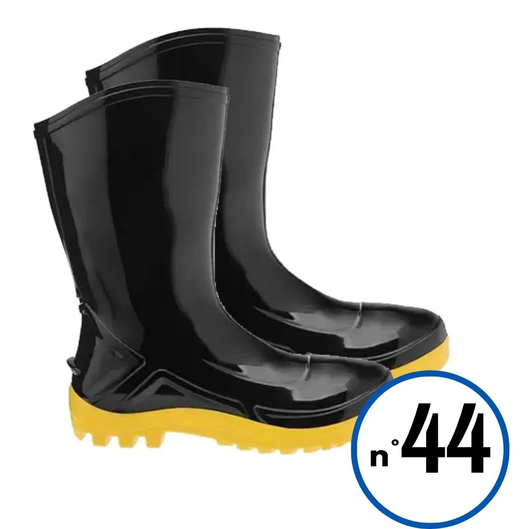 GALOCHA PVC C/MÉDIO PT/AM S/FORRO Nº 44