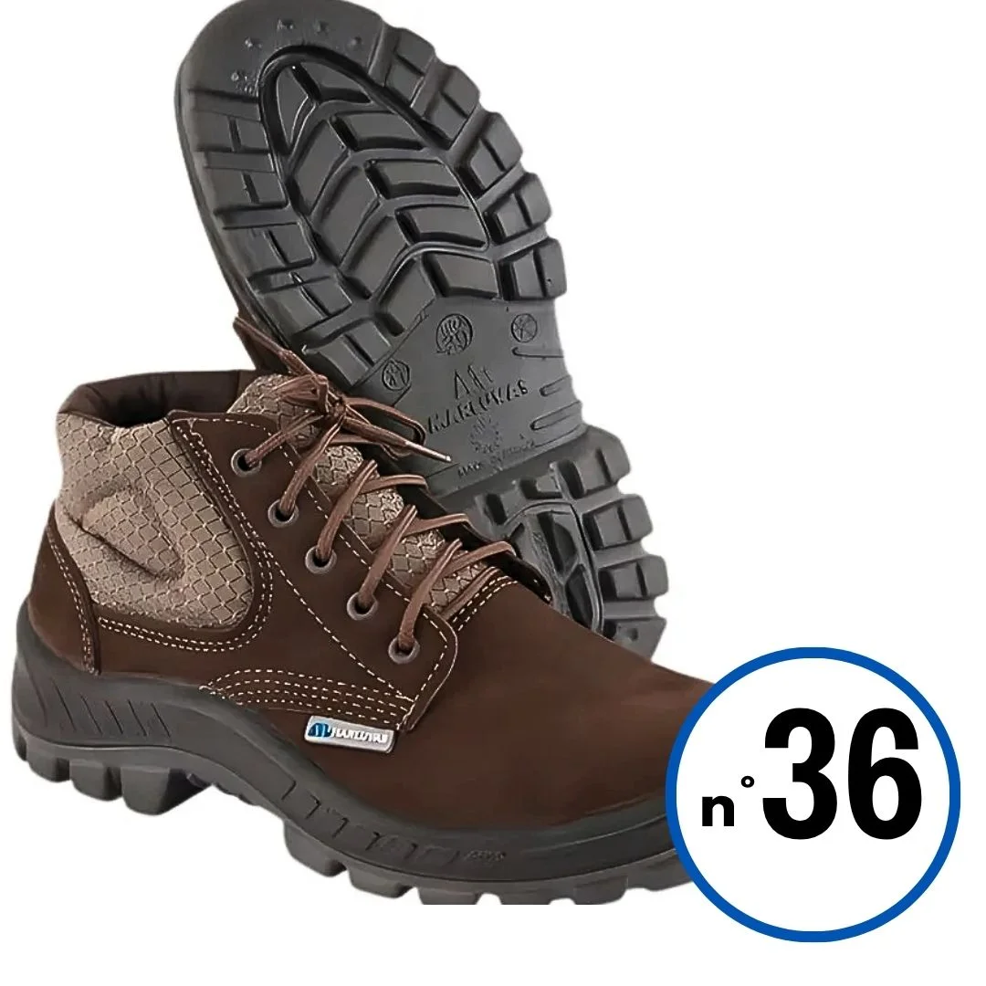 BOTA BC PLASTICO COURO NOBUCK CAFE Nº 36