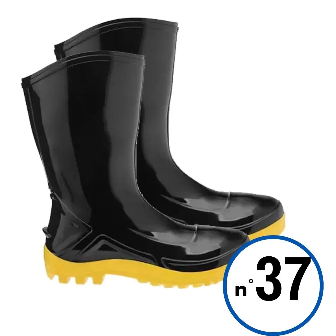 GALOCHA PVC C/MÉDIO PT/AM S/FORRO Nº 37