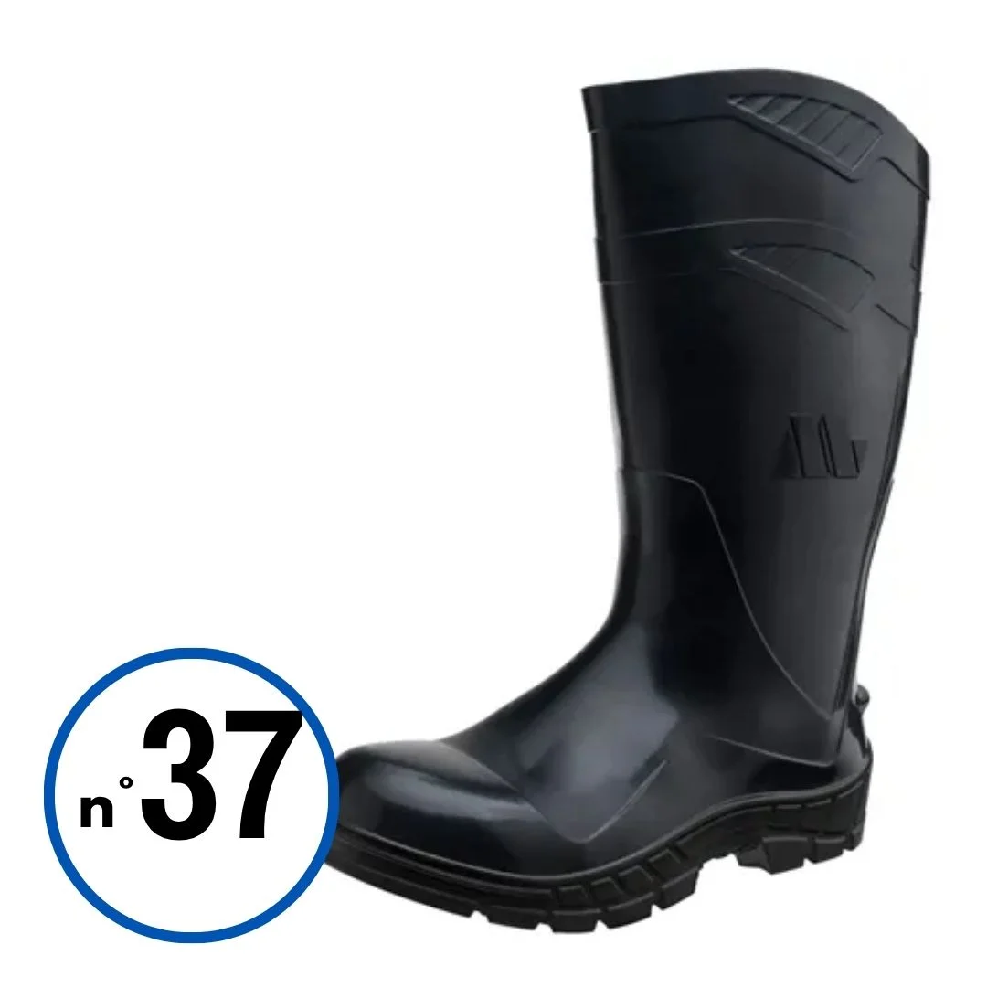 GALOCHA PVC C/ ALTO PRETA S/FORRO Nº 37