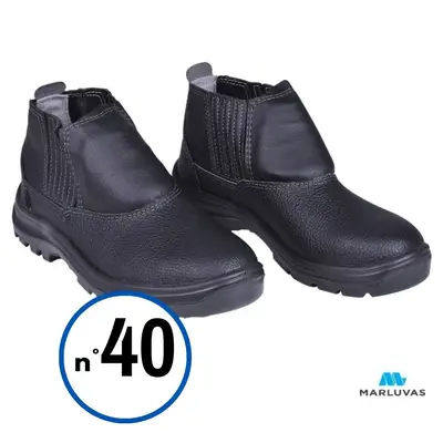 BOTA BC PVC COURO PRETO VULCAFLEX Nº 40