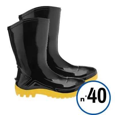 GALOCHA PVC C/MÉDIO PT/AM S/FORRO Nº 40