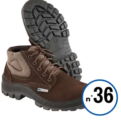 BOTA BC PLASTICO COURO NOBUCK CAFE Nº 36