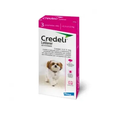 CREDELI CÃES 112.5MG 3 COMPRIMIDOS