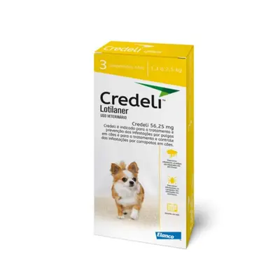 CREDELI CÃES 56.25MG 3 COMPRIMIDOS