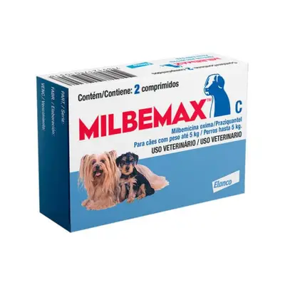 MILBEMAX CÃES (5 A 25KG) 2 COMPRIMIDOS