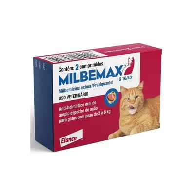 MILBEMAX GATOS 16/40MG 2 COMPRIMIDOS